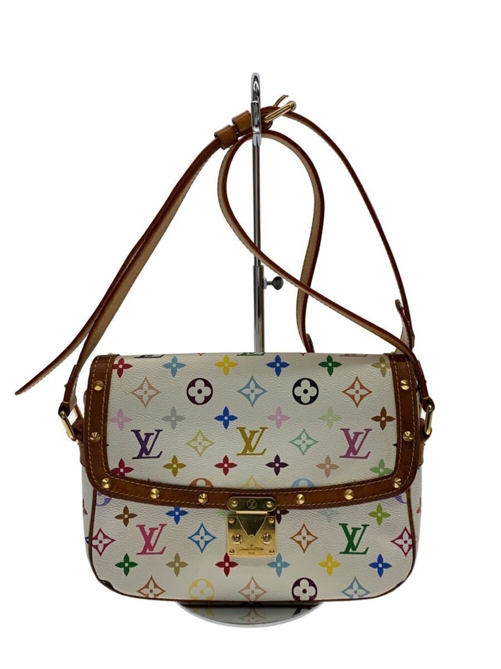 Louis Vuitton Sologne Monogram Multicolor Canvas Leather Blanc White